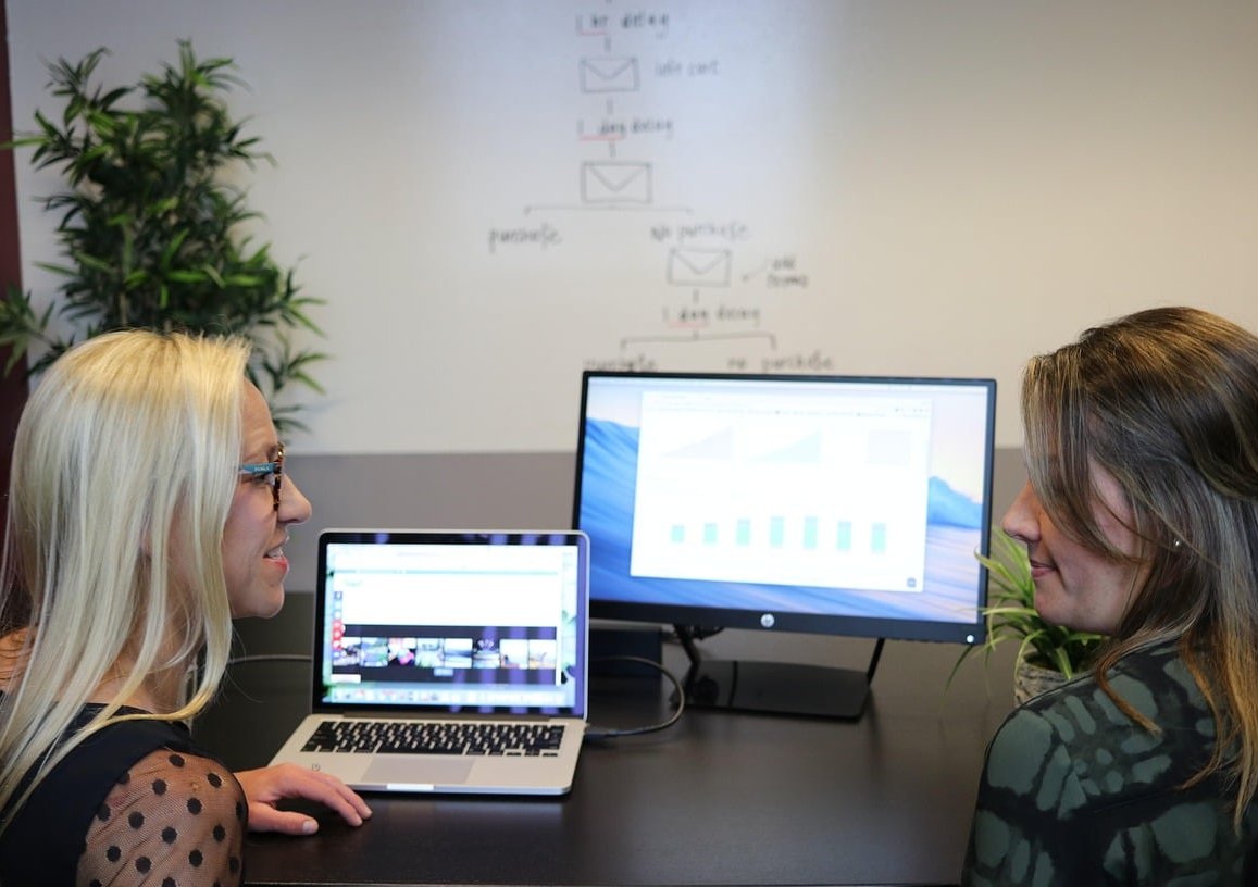 client reviewing website design
